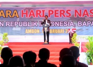 Presiden Joko Widodo Saat Menghadiri Hari Pers Nasional 2017 di Ambon 